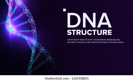 Dna Structure Vector. Biotechnology Concept. Biochemistry Flyer. Illustration
