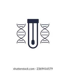 dna swab test icon on white