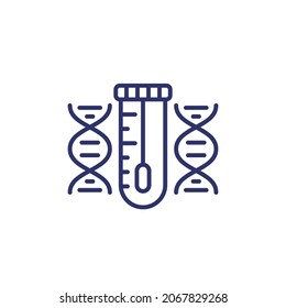 Dna Swab Test Line Icon