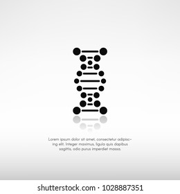 DNA symbol with reflection and a place for text. Vector illustration