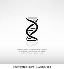DNA symbol with reflection and a place for text. Vector illustration