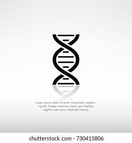 DNA symbol with reflection and a place for text.