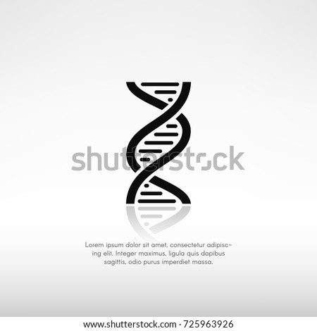 DNA symbol  with reflection and a place for text.