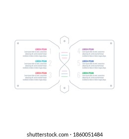 Dna Symbol And Six Steps Infographic Template