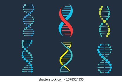 DNA symbol strand Isolated on white background 