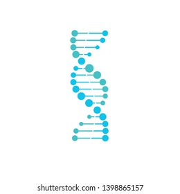 DNA symbol strand Isolated on white background