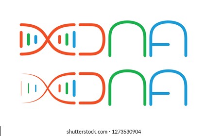 dna symbol and text concept vector