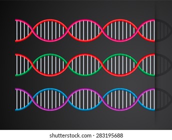 DNA symbol.icon.Vector illustration.science infographics template with text. Abstract gene chain black background.Can be used as medical,genetic,pharmaceutical