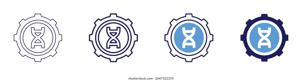 DNA synthesis icon in 4 different styles. Thin Line, Line, Bold Line, Duotone. Duotone style. Editable stroke.