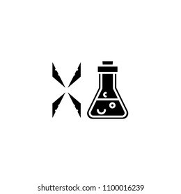 Dna test black icon concept. Dna test flat  vector symbol, sign, illustration.