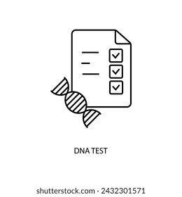 icono de línea de concepto de prueba de adn. Ilustración de elemento simple. diseño de símbolo de esquema de concepto de prueba de ADN.