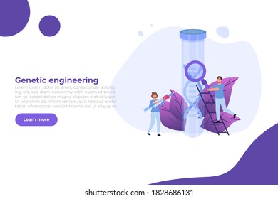 DNA test, Genetic testing, Lab research concept. Vector flat illustration