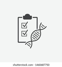 Dna Test glyph icon. Monochrome style design simple element. Black color dna test icon for web and mobile. Healthcare collection.