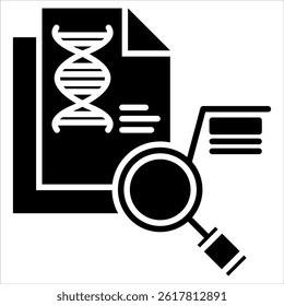 Ilustración vectorial de icono de glifo de prueba de ADN