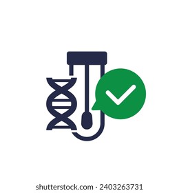 dna test icon on white, vector