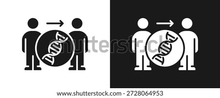 Dna Test Icon Set Glyph In White And Black Background