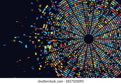 Dna test infographic. Genome sequence map. Chromosome architecture, molecule sequencing chart. Genetic and technology concept. Barcoding template for design vector illustration background