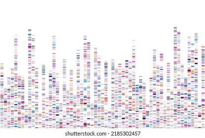 Infografía de prueba de Adn. Mapa de la secuencia del genoma. 