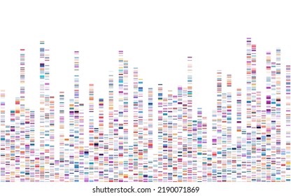 Infografía de prueba de Adn. Mapa de la secuencia del genoma. 