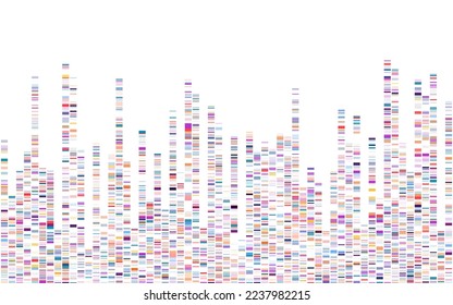 Infografía de prueba de Adn. Mapa de la secuencia del genoma. 