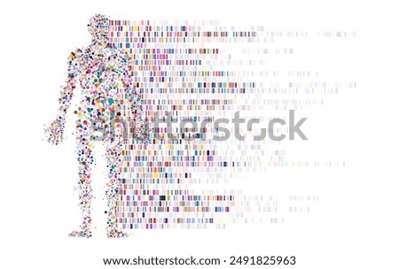 Dna test infographic. Genome sequence map