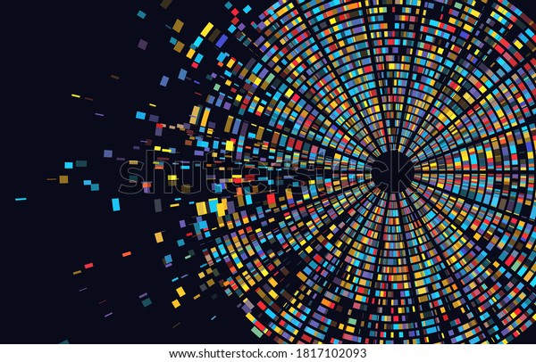 Dna test infographic. Genome sequence map.\
Chromosome architecture, molecule sequencing chart. Genetic and\
technology concept. Barcoding template for design vector\
illustration background