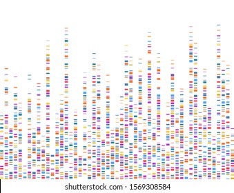 Dna test infographic. Dna genomes sequencing, deoxyribonucleic acid genetic map and genome sequence analyse. Vector illustration. 