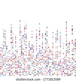 DNA test infographic. Science medical vector background. Big genomic data visualization. Genealogy sequence. Concept of a paternity test or research on genetic diseases. Encoded information.