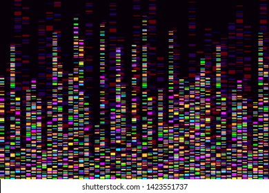 Dna test infographic. Vector illustration. Genome sequence map. Template for your design. Background, wallpaper. Barcoding. Big Genomic Data Visualization