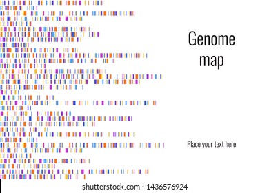 Dna Test Infographic. Vector Illustration. Genome Sequence Map. Template For Your Design. Background, Wallpaper. Barcoding. Big Genomic Data Visualization