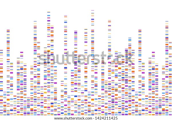 Dnaテストインフォグラフィック ベクターイラスト ゲノム配列の地図 デザイン用のテンプレート 背景 壁紙 バーコード ビッグゲノムデータ可視化 のベクター画像素材 ロイヤリティフリー