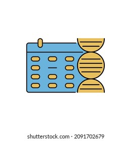 DNA test report date icon vector