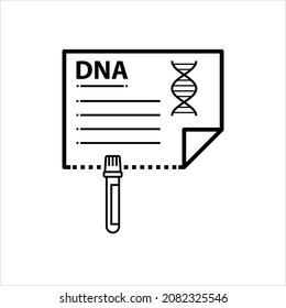 DNA Test Report, Deoxyribonucleinsäuresymbol, DNA-Analyse, Examinationsdetails Vektorkunstillustration