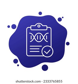 DNA test result line icon for web