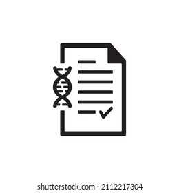 DNA-Testergebnisbericht-Symbol einzeln auf weißem Hintergrund