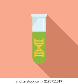 Dna Test Tube Icon Flat Vector. Gmo Food. Medicine Gene