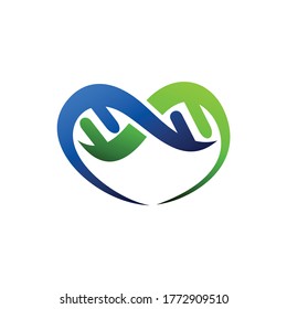DNA that formed love logo template