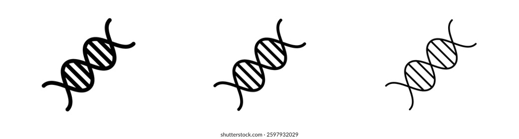 DNA thin line vector icon set.