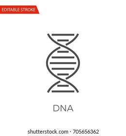 DNA Thin Line Vector Icon. Flat Icon Isolated on the White Background. Editable Stroke EPS file. Vector illustration.