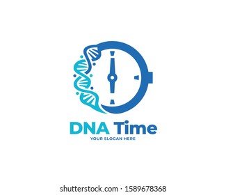 dna time design logo vector, education logo design