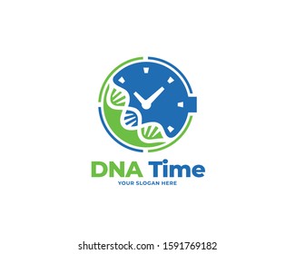 dna time design logo vector, education logo design