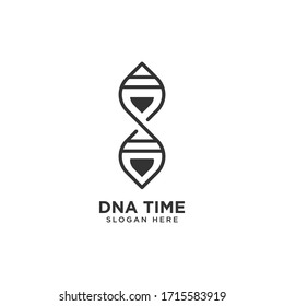 Plantilla de diseño de logotipo de tiempo de ADN