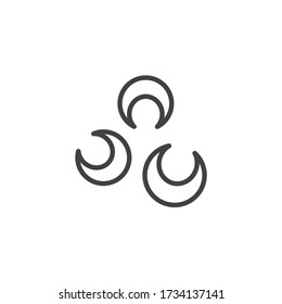 Icono de línea de toroides de ADN. signo de estilo lineal para concepto móvil y diseño web. Icono de vector de contorno de estructura de toroides. Símbolo, ilustración del logotipo. Gráficos vectoriales