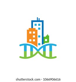 Dna Town Logo Icon Design