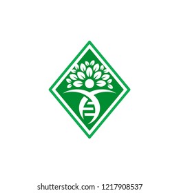 Dna tree logo template design vector illustration