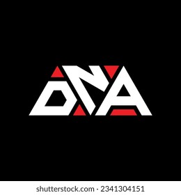 DNA triangle letter logo design with triangle shape. DNA triangle logo design monogram. DNA triangle vector logo template with red color. DNA triangular logo Simple, Elegant, and Luxurious design.