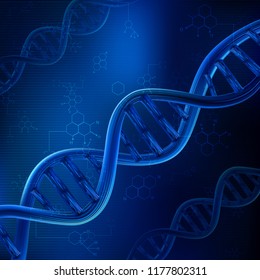 dna vector blue line Blue background