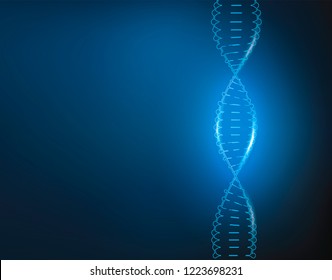 dna vector blue line Blue background