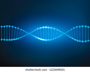 dna vector blue line Blue background