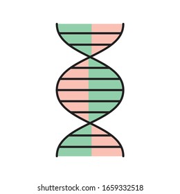 dna vector flat color icon 